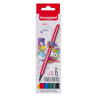 Bruynzeel Fineliner Set Basic 6 couleurs