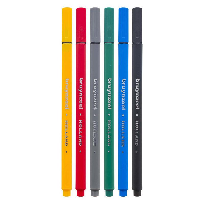 Bruynzeel Fineliner Set Basic 6 couleurs