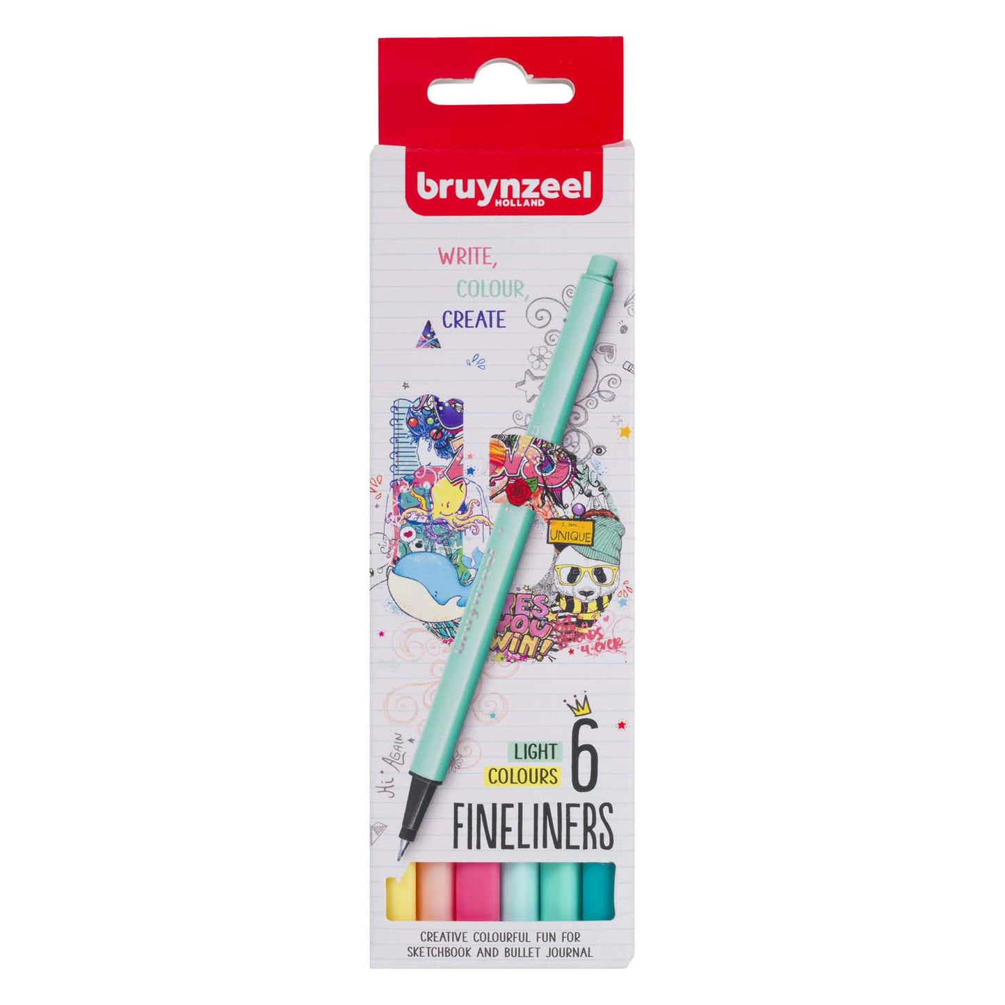 Bruynzeel Fineliner Set Light 6 couleurs