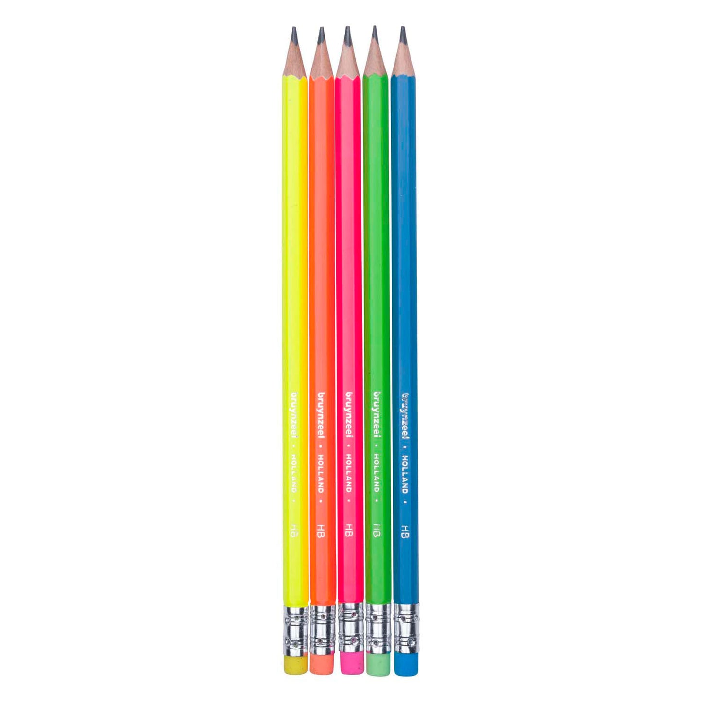 Ensemble de crayons Bruynzeel Graphite Neon, 5 hb crayons avec gomme
