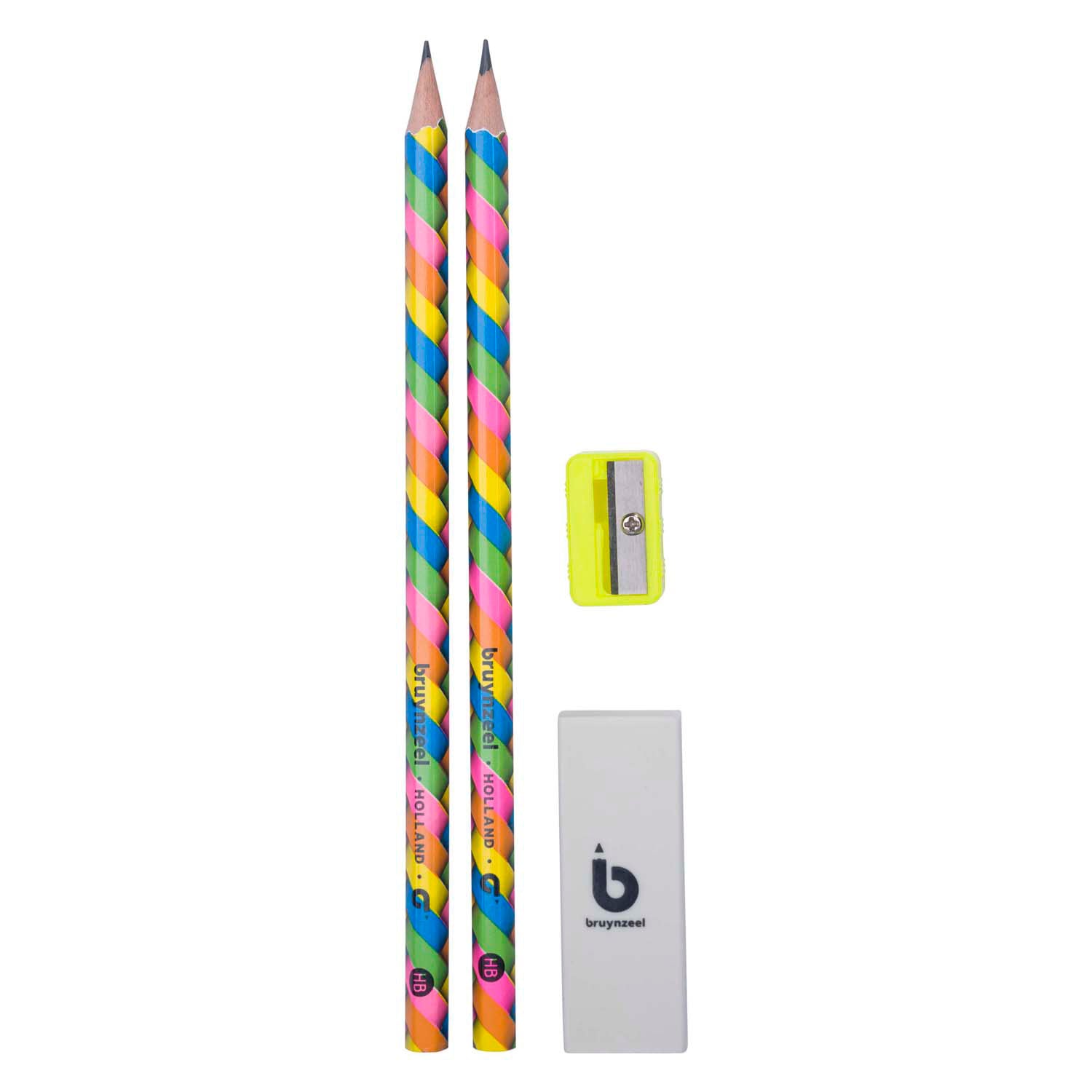 Ensemble de crayons de graphite bruynzéel néon