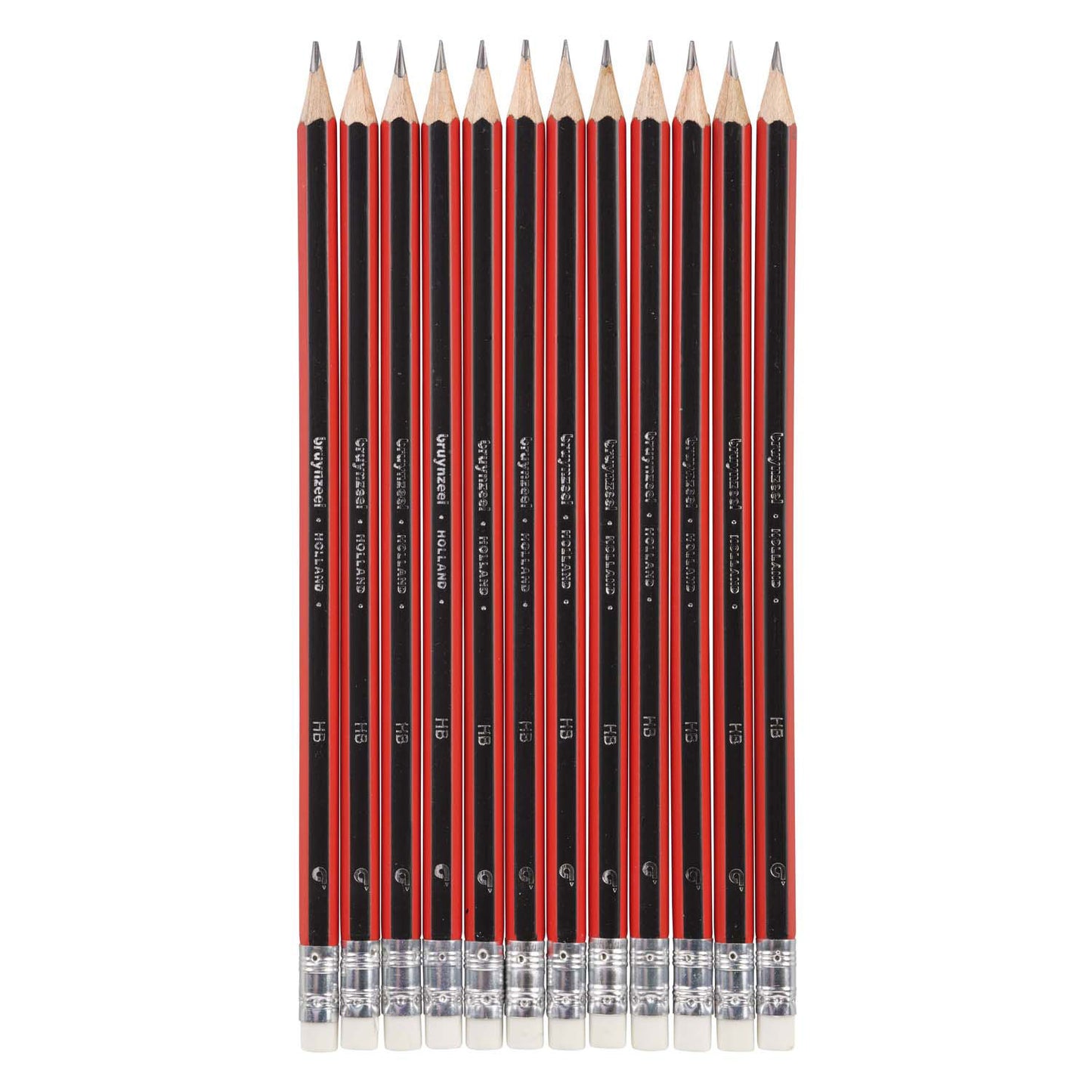 Bruynzeel HB Crayon en graphite rouge noir et gomme