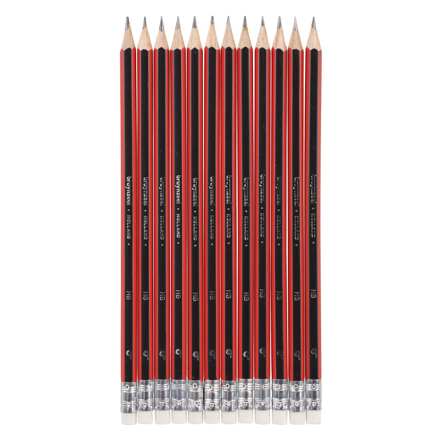 Bruynzeel HB Crayon en graphite rouge noir et gomme