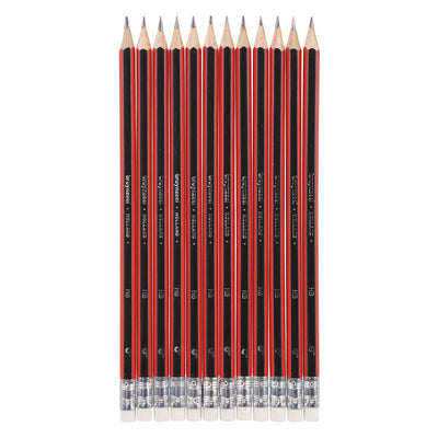 Bruynzeel HB Crayon en graphite rouge noir et gomme