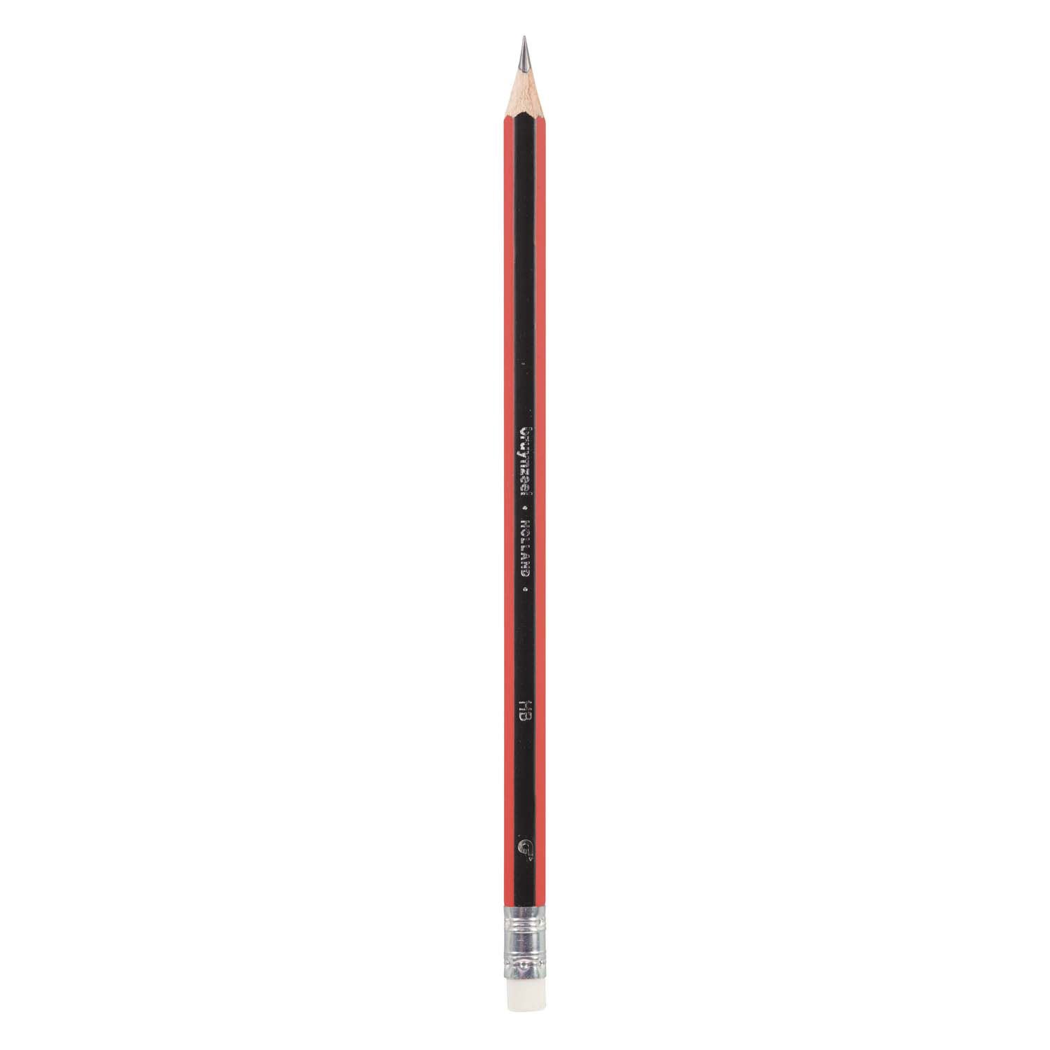 Bruynzeel HB Crayon en graphite rouge noir et gomme