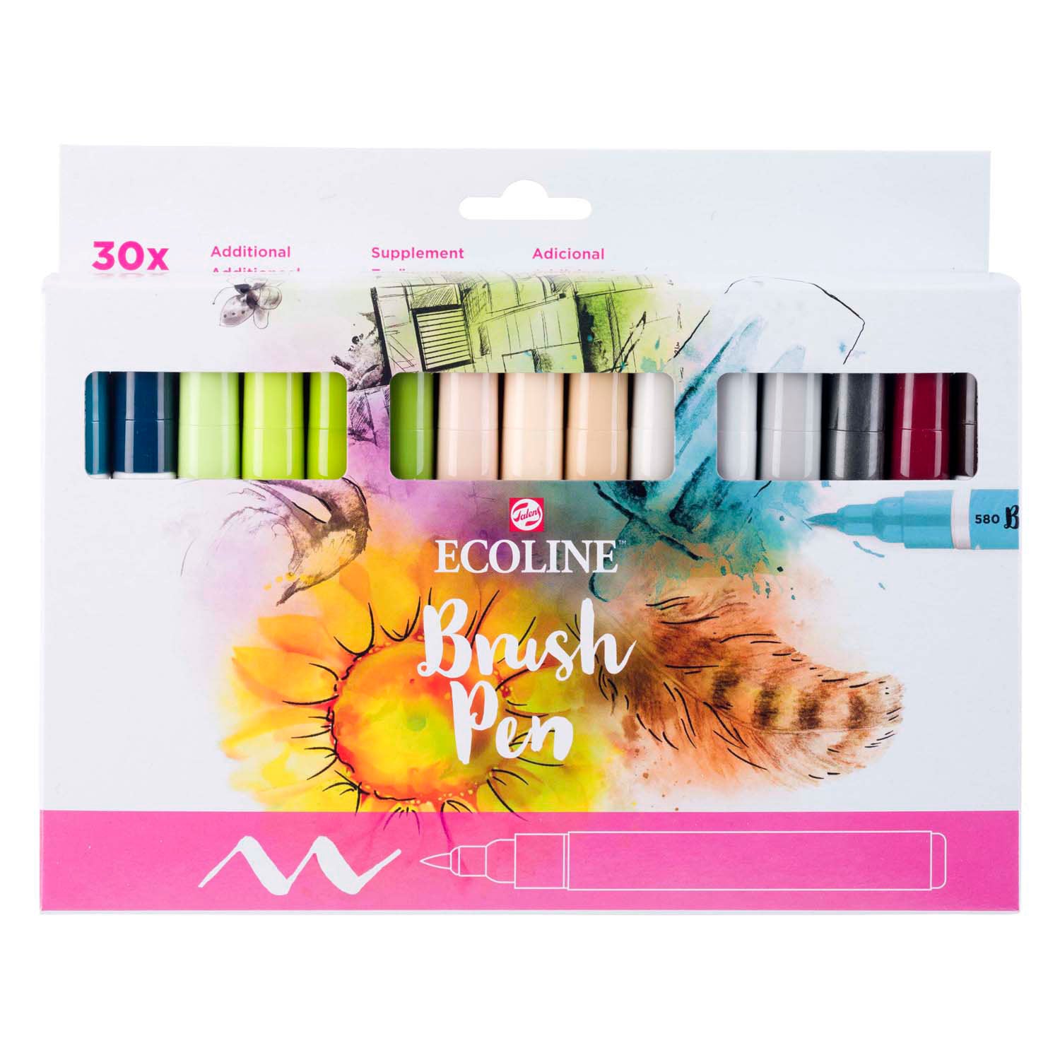 Bruynzeel Ecoline Brush Brush Set supplémentaire, 30 couleurs