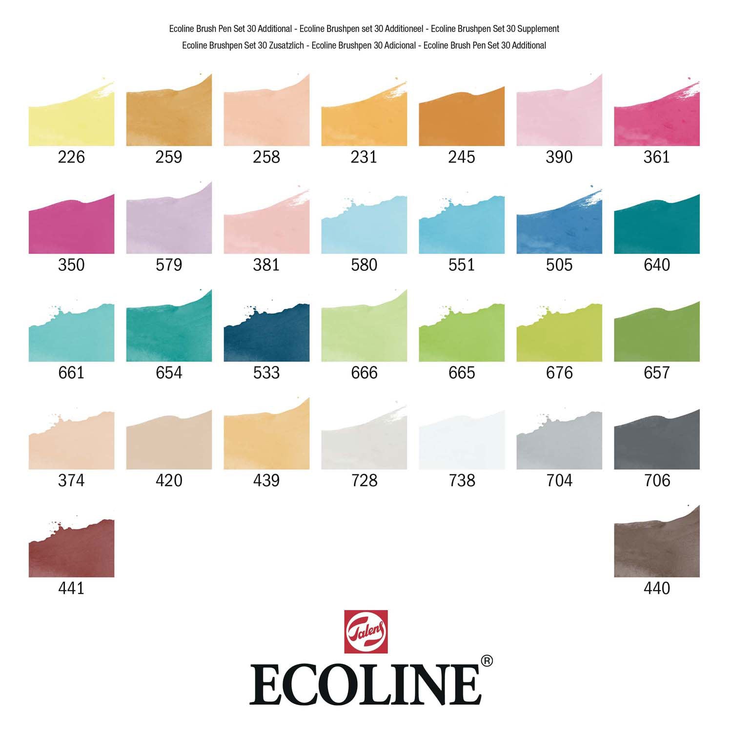 Bruynzeel Ecoline Brush Brush Set supplémentaire, 30 couleurs