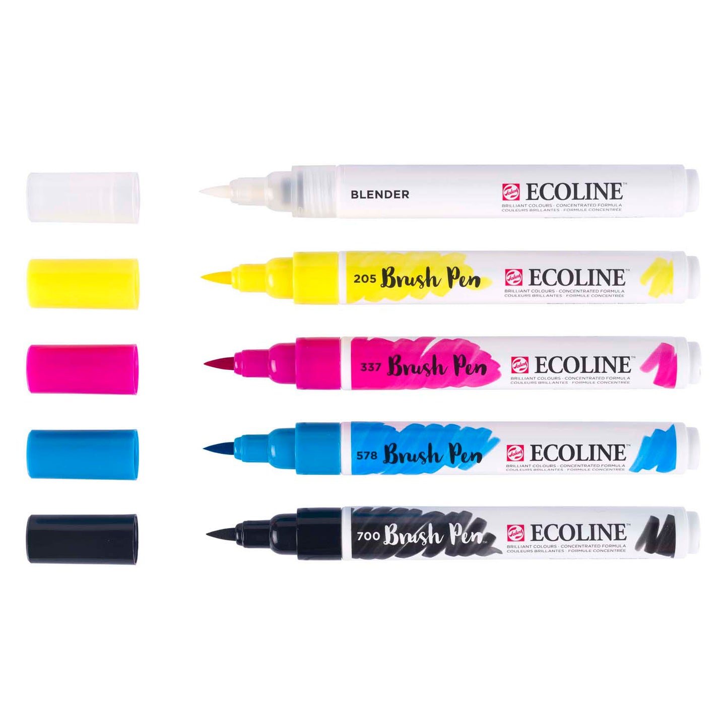 Bruynzeel Ecoline Brush Brush Pen primaire, 5 couleurs