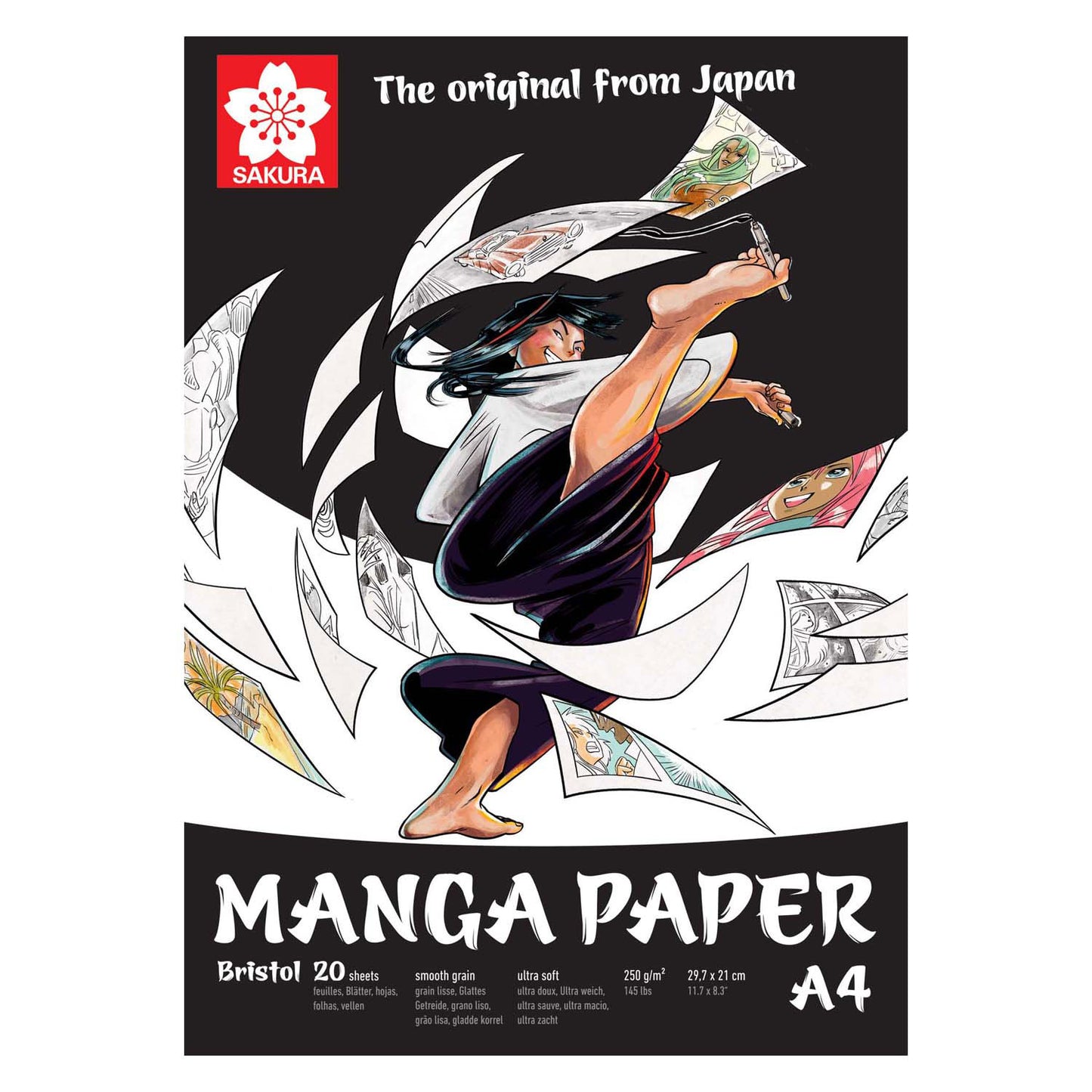 Papier manga Sakura a4, 250g, 20 feuilles