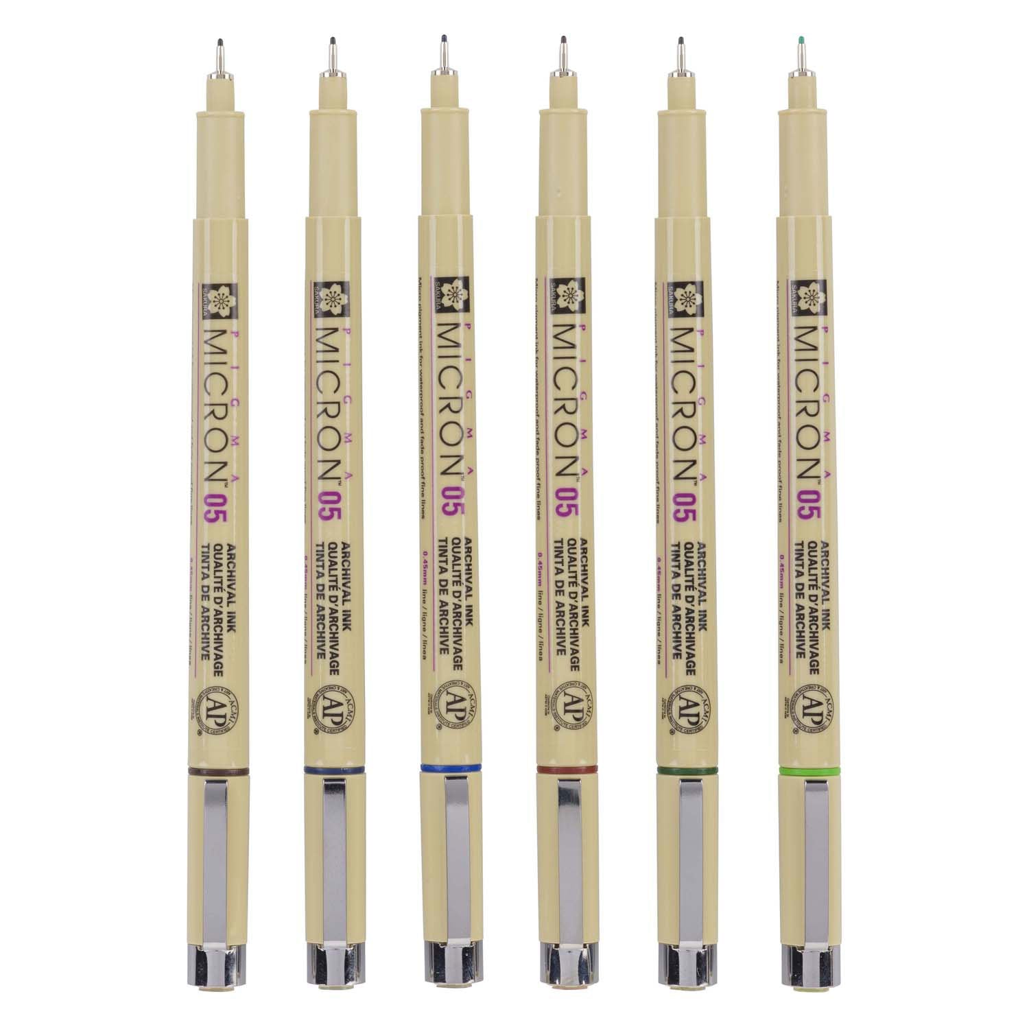 Sakura Pigma Micron 05 Pouche avec 6 couleurs terrestres