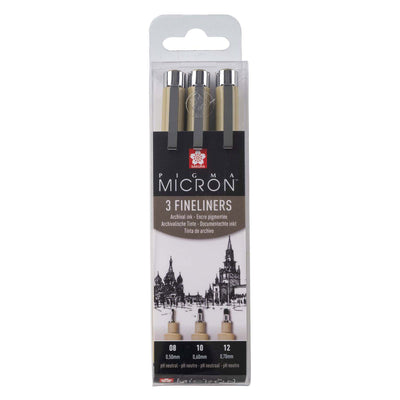 Sakura Pigma Micron Endui 3 Fineliners Black 08-10-12 large