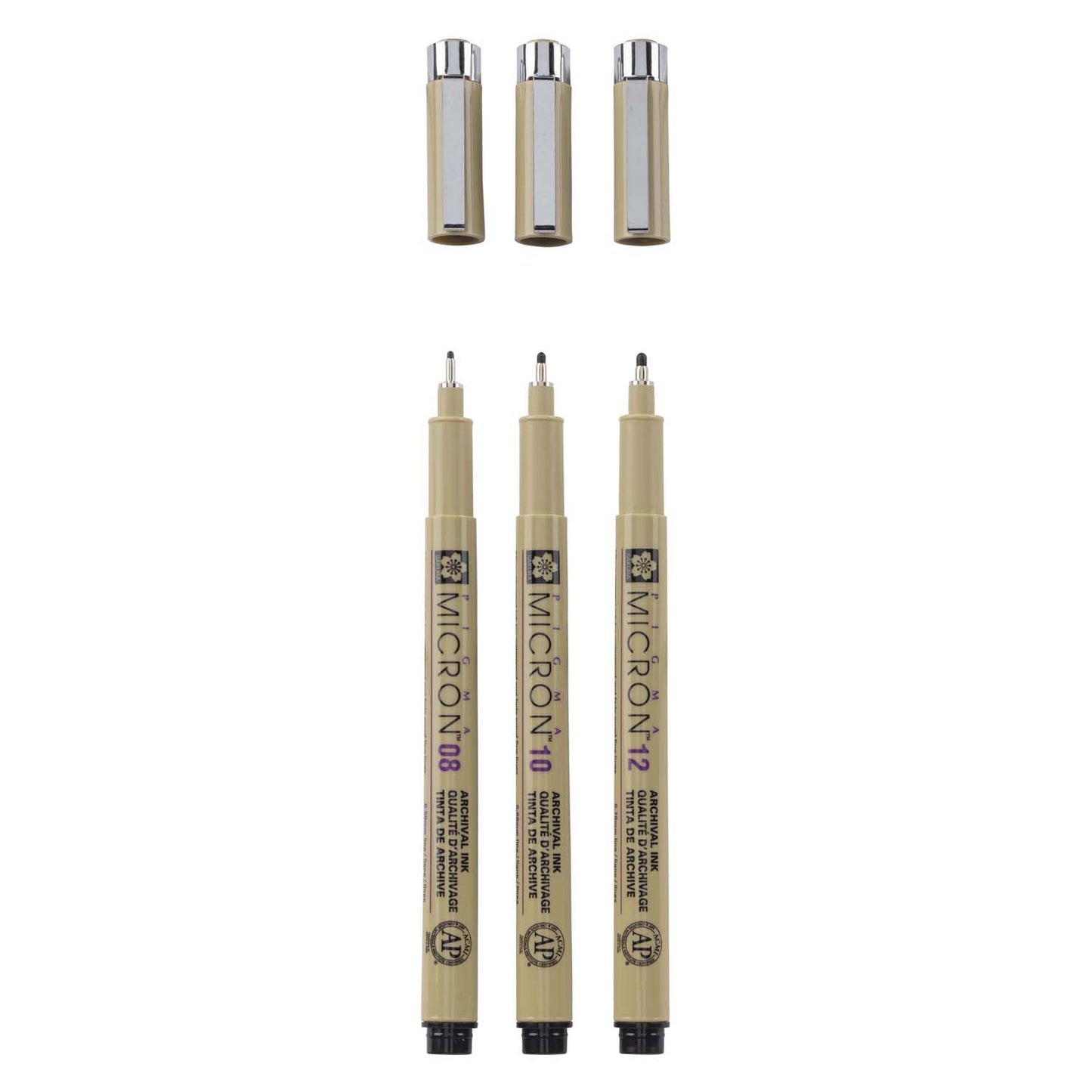 Sakura Pigma Micron Endui 3 Fineliners Black 08-10-12 large