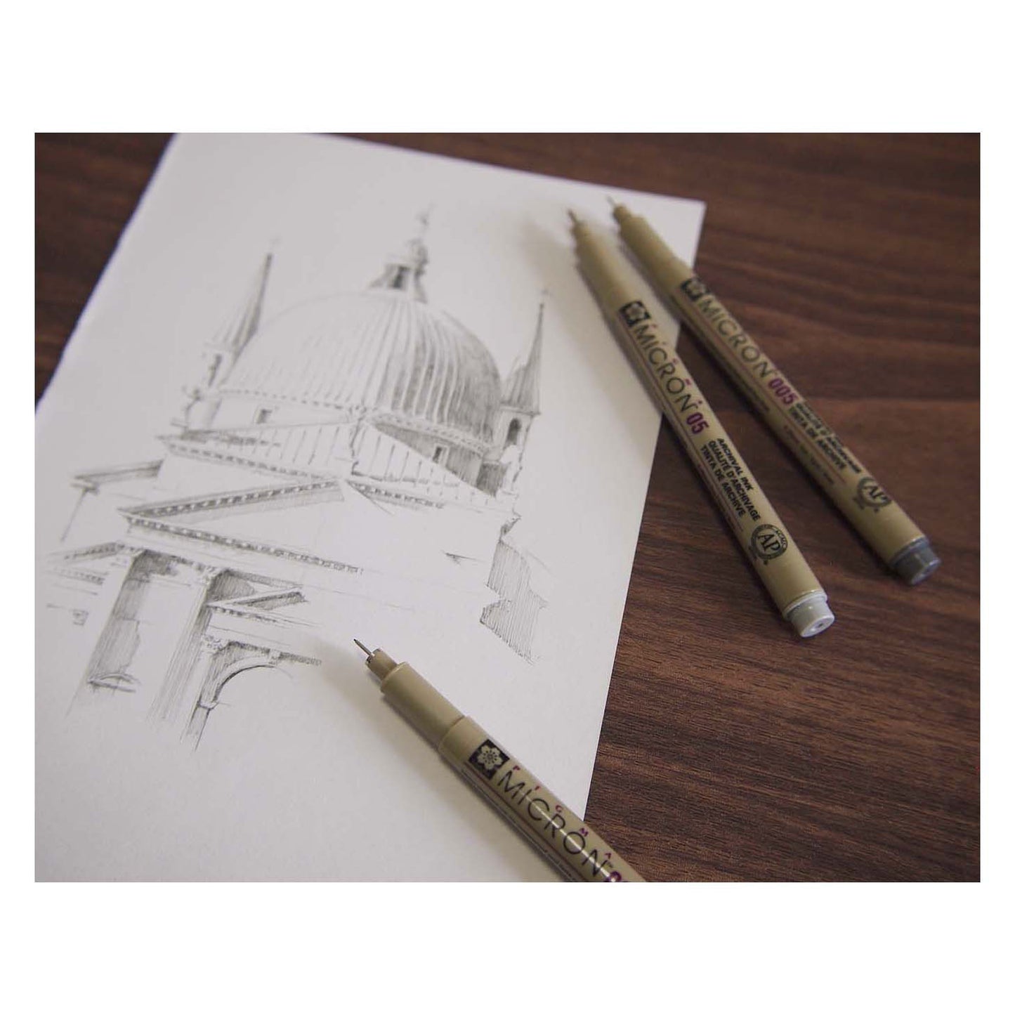 Sakura Pigma Micron 05 Fineliner Set, 3 stylos, gris noir