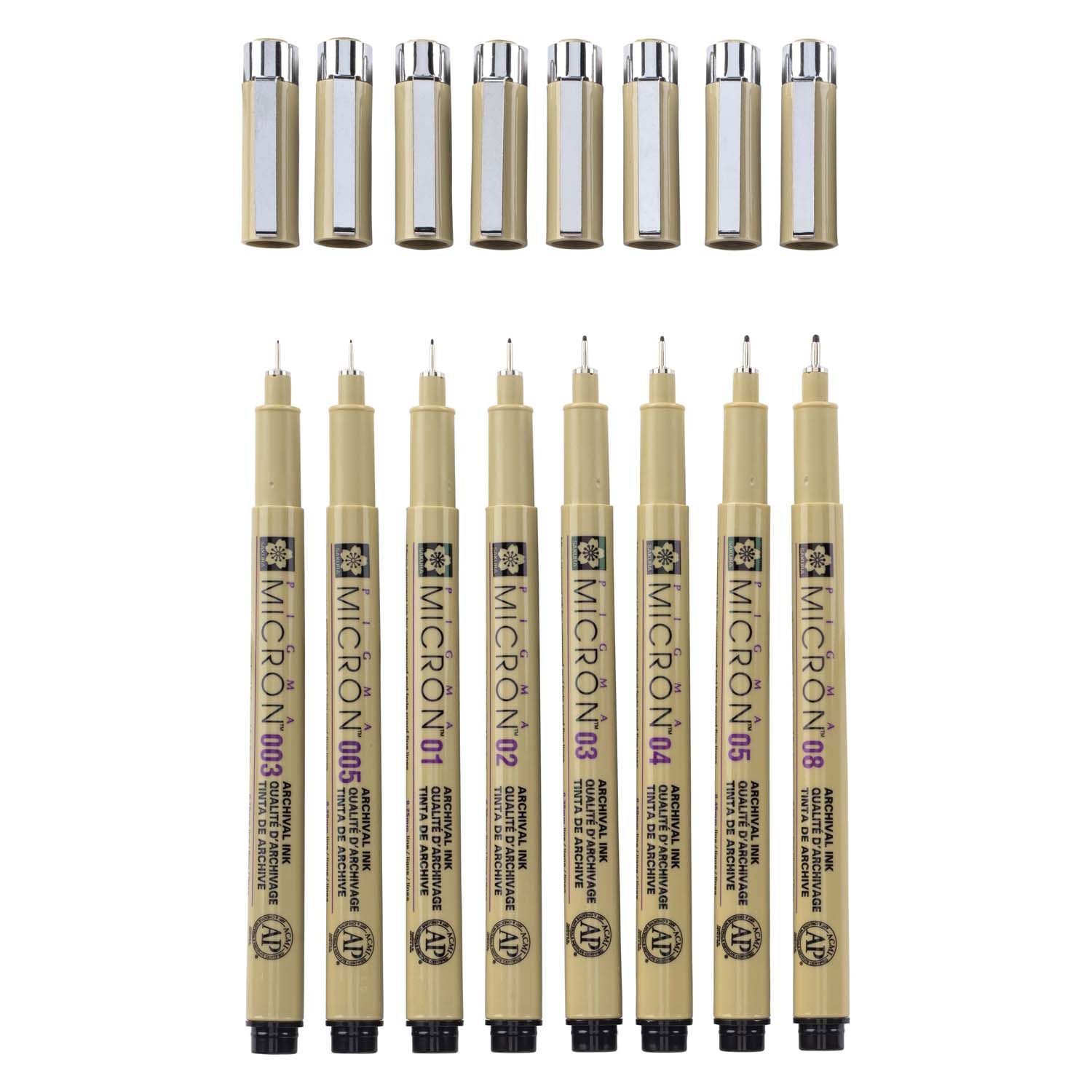 Sakura Pigma Micron Pouche 8 Fineliners Black