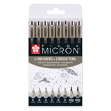 Sakura Pigma Micron Fineliner Set 8 Pen. (clair) gris refroidissant - afbeelding 2