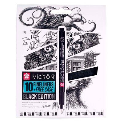 Sakura Pigma Micron Black Edition Set et Pole libre, 10e