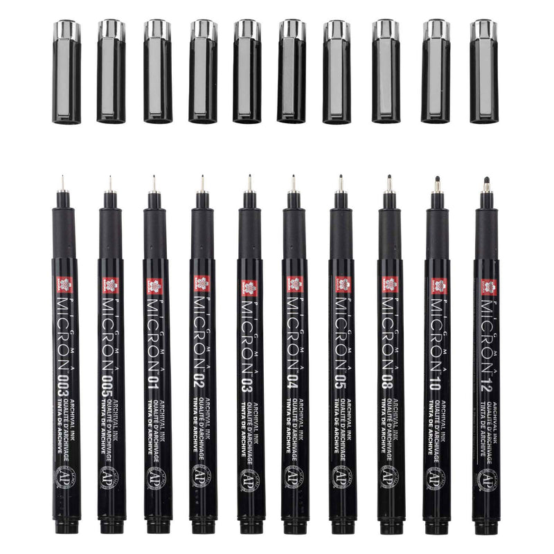 Sakura Pigma Micron Black Edition Set et Pole libre, 10e