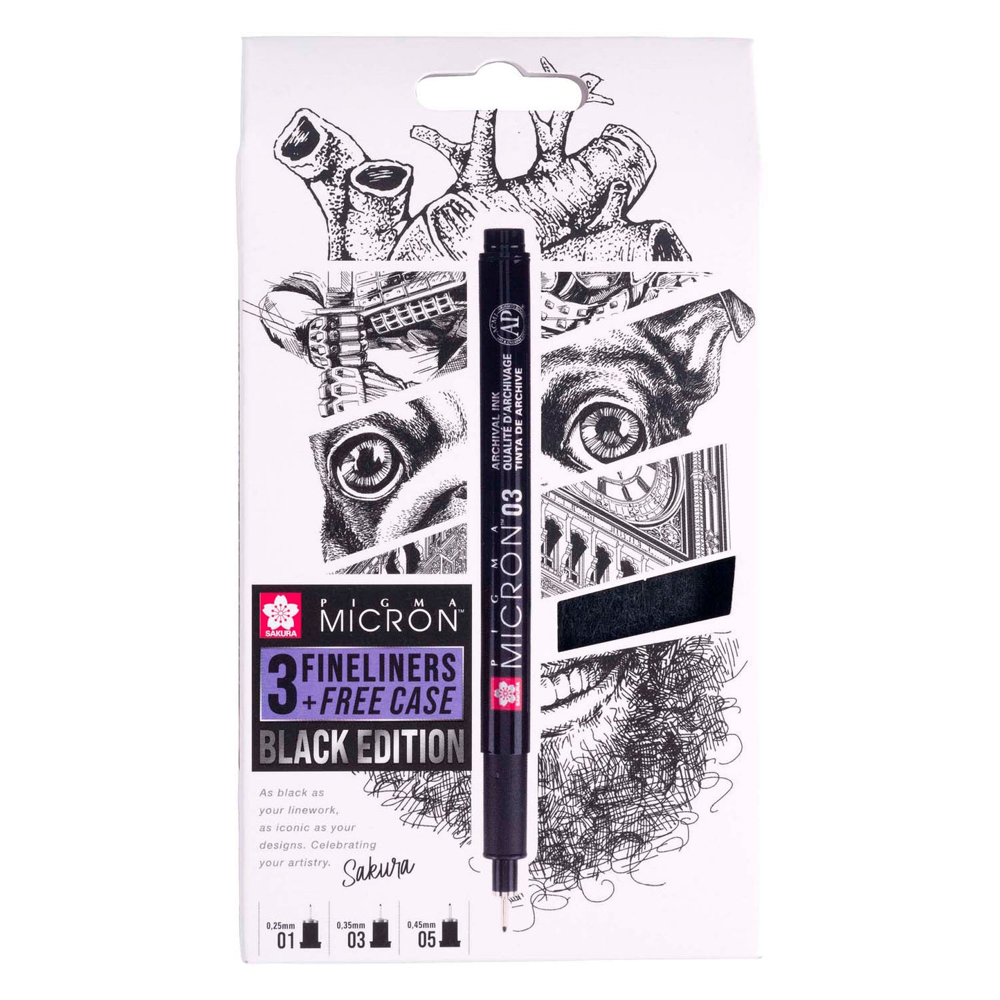 Sakura Pigma Micron Black Edition Set et Pole gratuit, 3e