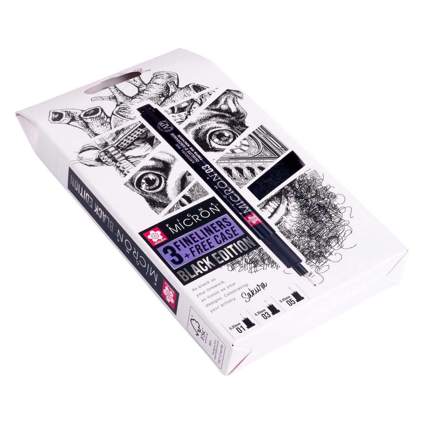 Sakura Pigma Micron Black Edition Set et Pole gratuit, 3e