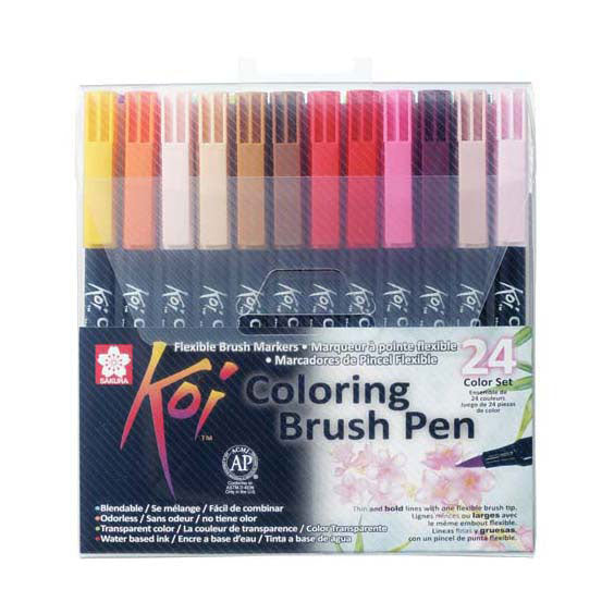 SAKURA KOI COLORING BRUSH Set Set, 24 couleurs