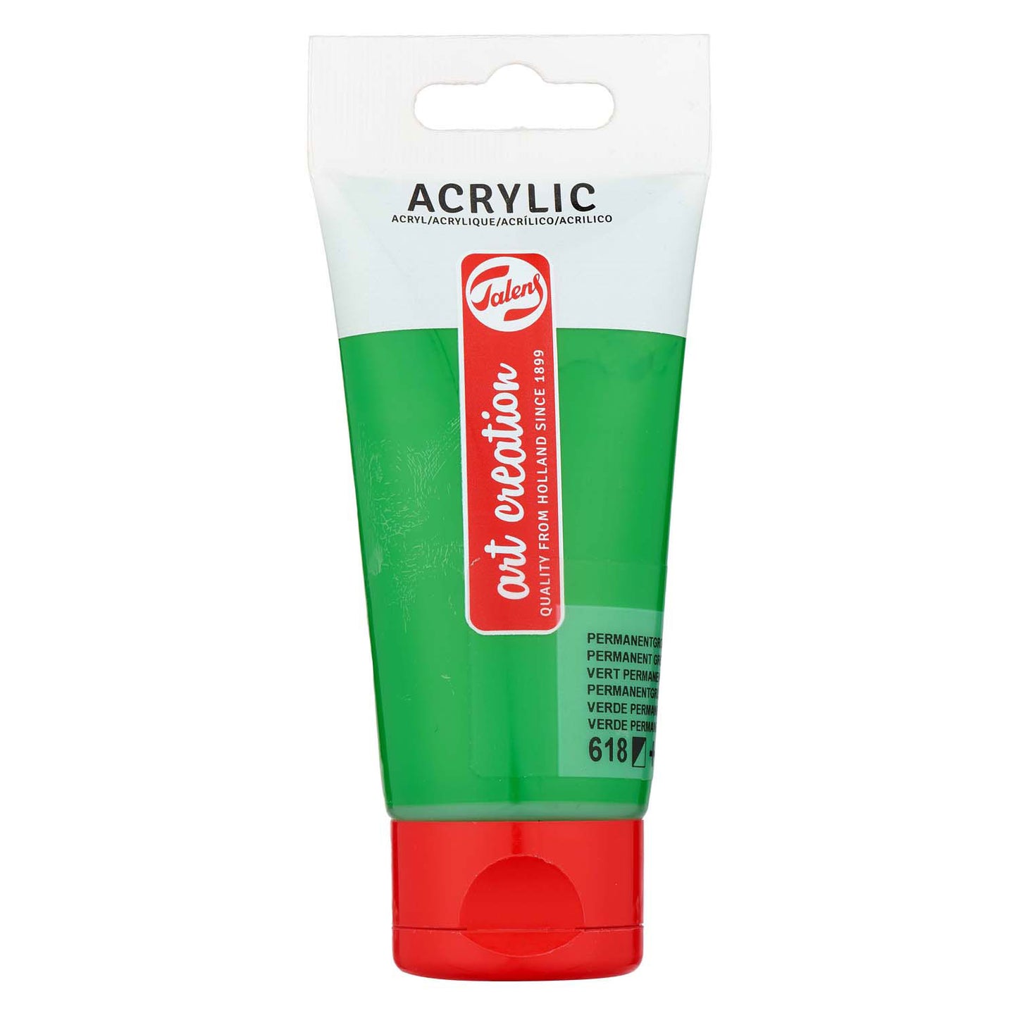 TALENS ART CRÉATION TUBE PEINTURE ACRYLIQUE 75 ml de feu vert permanent
