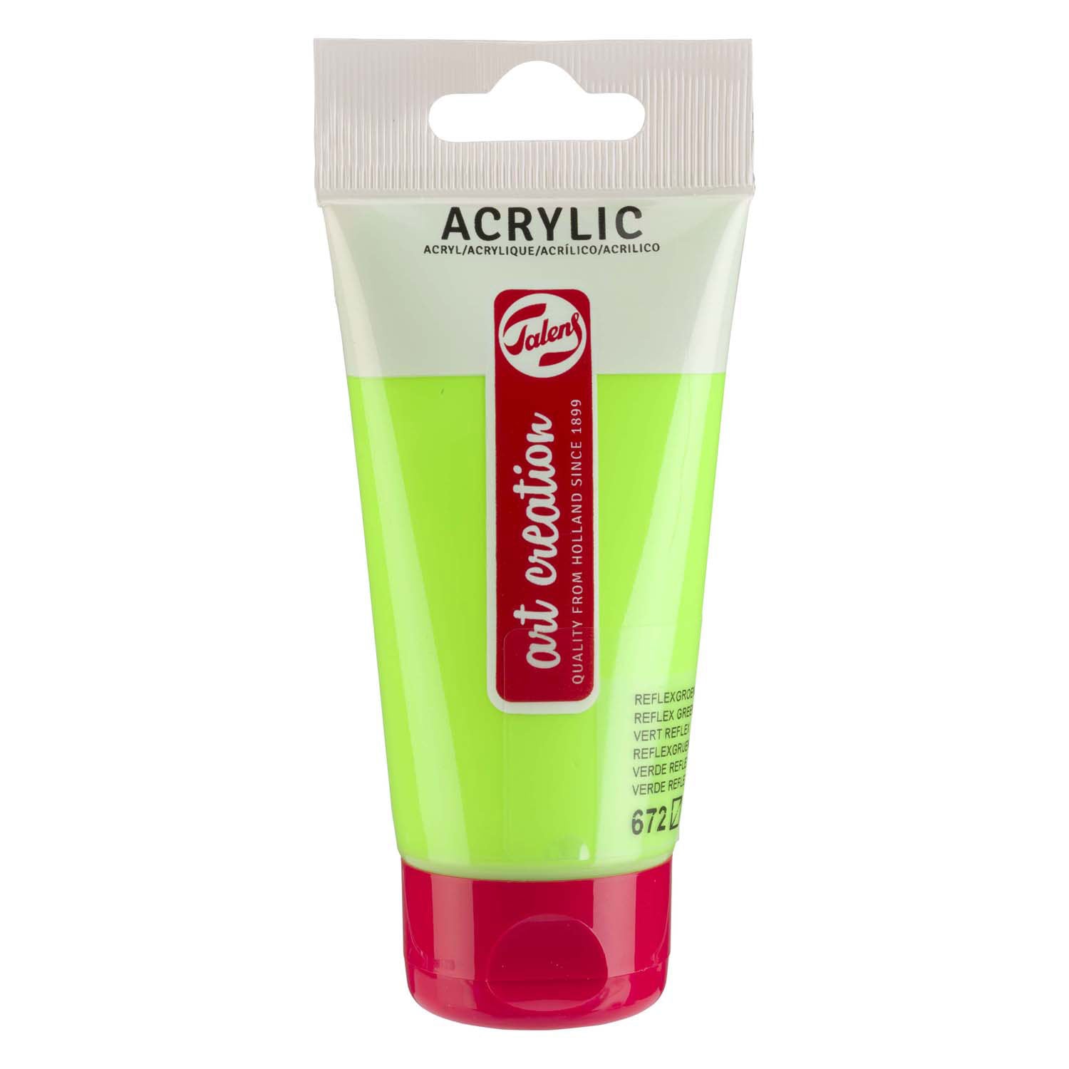 TALENS ART CRÉATION TUBE PEINTURE ACRYLIQUE 75ML REFLEX GREEN 672
