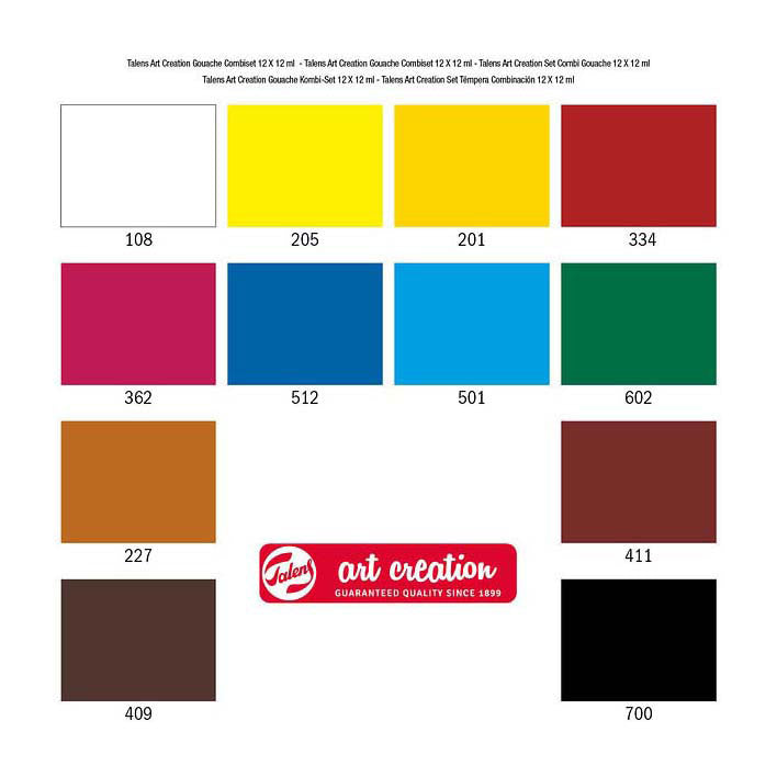IMP TALENS Création d'art Gouache Combiset 12x12ml