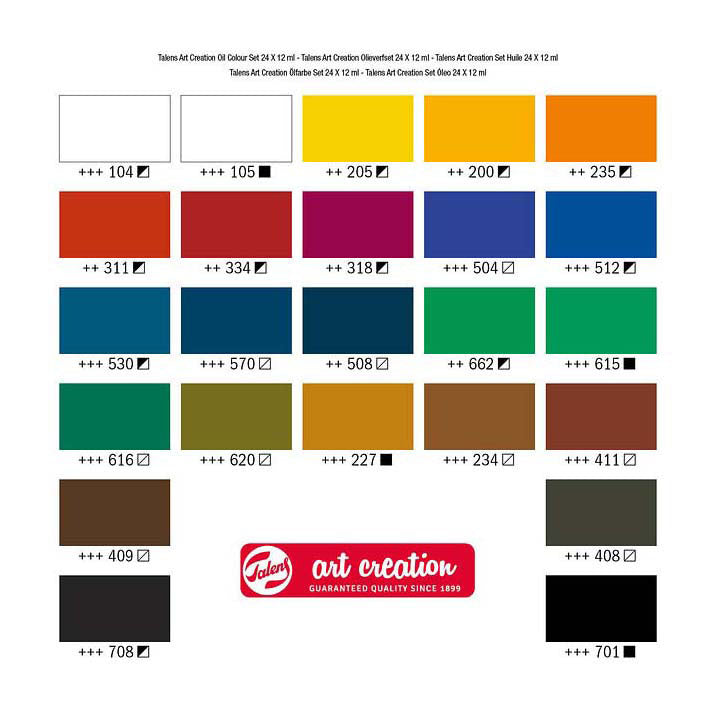 TALENS ART CREATION PEINTURE D'huile 24x12 ml
