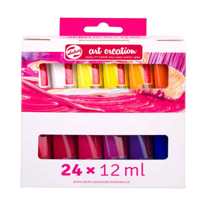Ensemble de peinture en acrylique de création d'art talens, 24x12 ml