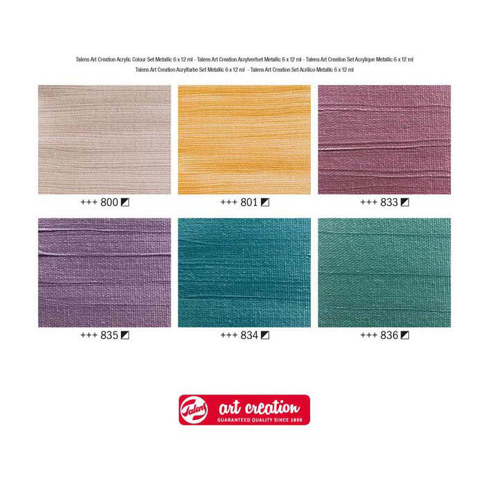 TALENS ART Création Set Paint Acrylique Metallic, 6x12ml