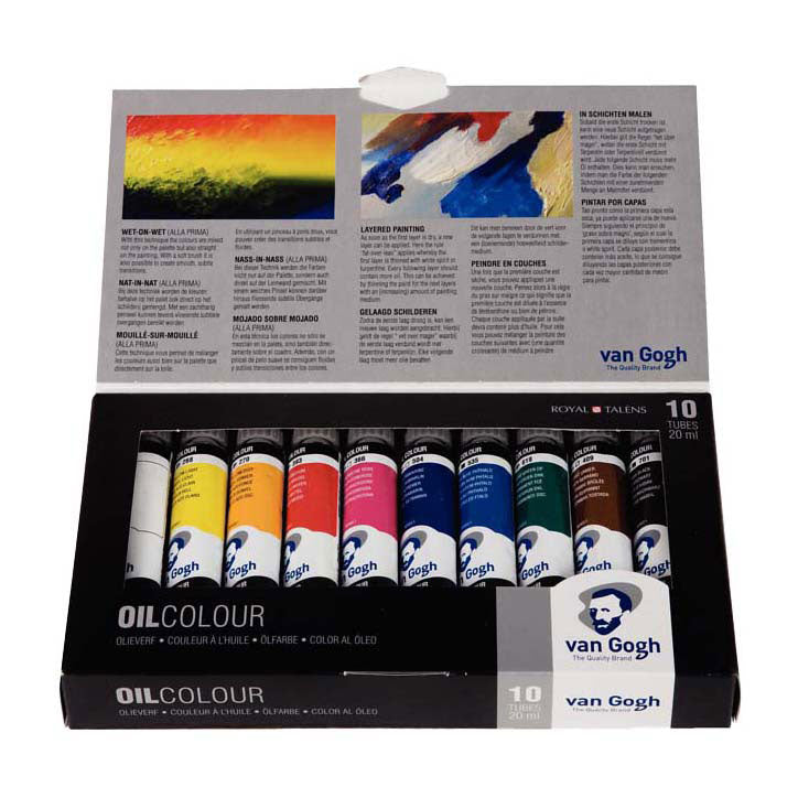 Ensemble de base de peinture à l'huile Van Gogh avec 10 couleurs dans des tubes de 20 ml