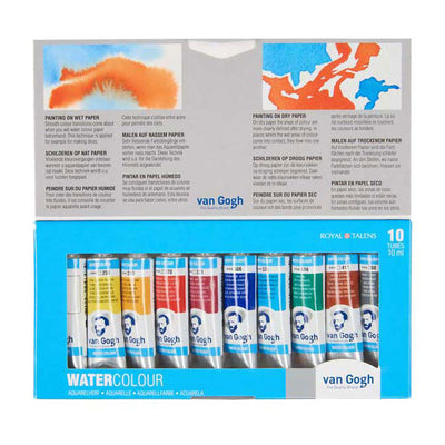 Ensemble de peinture Van Gogh Aquarel avec 10 couleurs dans des tubes de 10 ml