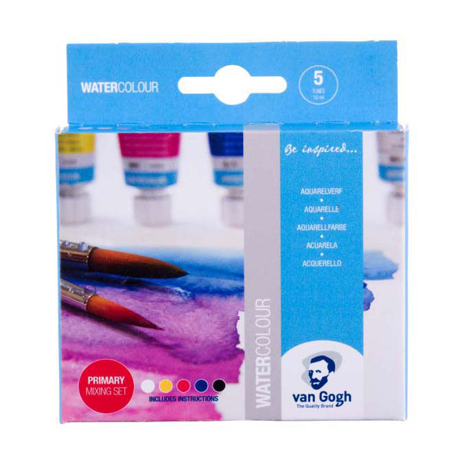Ensemble de mélange primaire Van Gogh Aquarel Paint, tubes de 5x10 ml