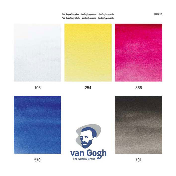 Ensemble de mélange primaire Van Gogh Aquarel Paint, tubes de 5x10 ml