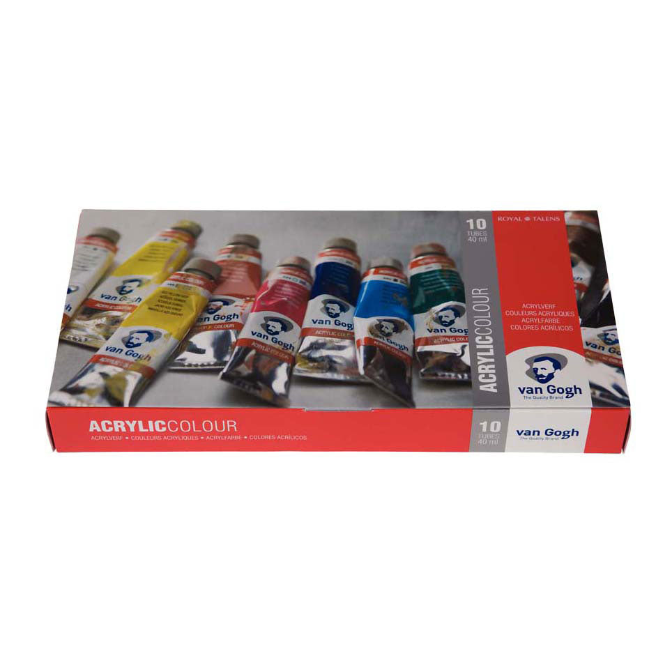 Ensemble de base Van Gogh Acrylic Paint avec 10 couleurs dans des tubes de 40 ml