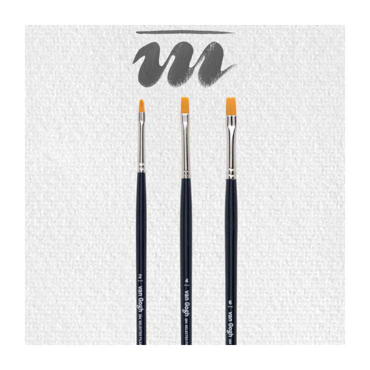 Brosse Van Gogh pour l'huile et la peinture acrylique, 3 pièces S294 No. 2-4-6