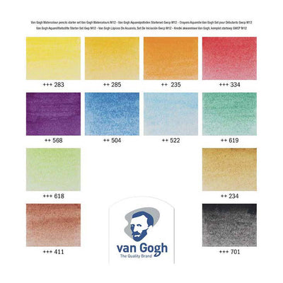 Van Gogh Starter Set Aquarel Crayons avec 12 couleurs