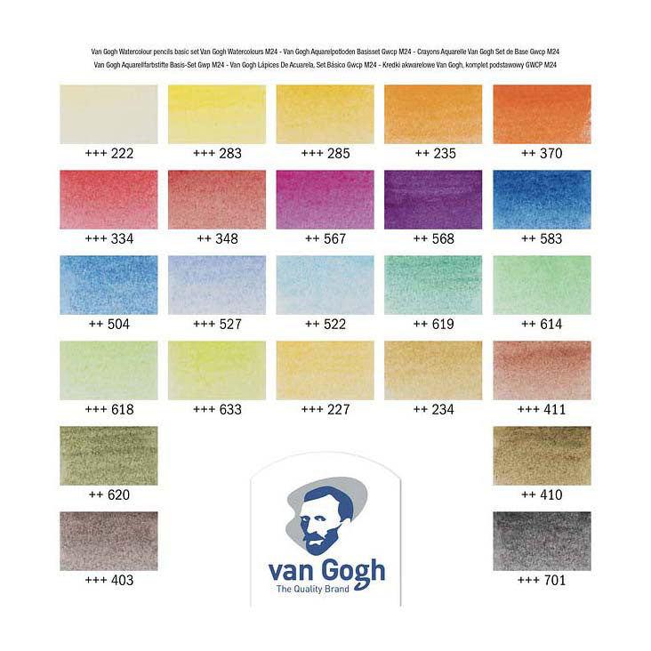 Van Gogh Basic Set Aquarel Crayons avec 24 couleurs