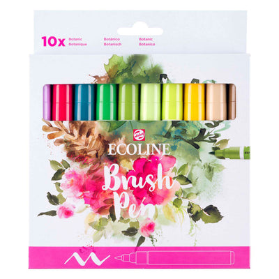 Bruynzeel ecoline – ensemble de stylos pinceaux botaniques, 10 couleurs