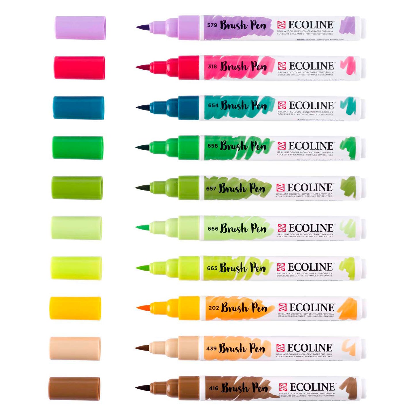 Bruynzeel ecoline – ensemble de stylos pinceaux botaniques, 10 couleurs