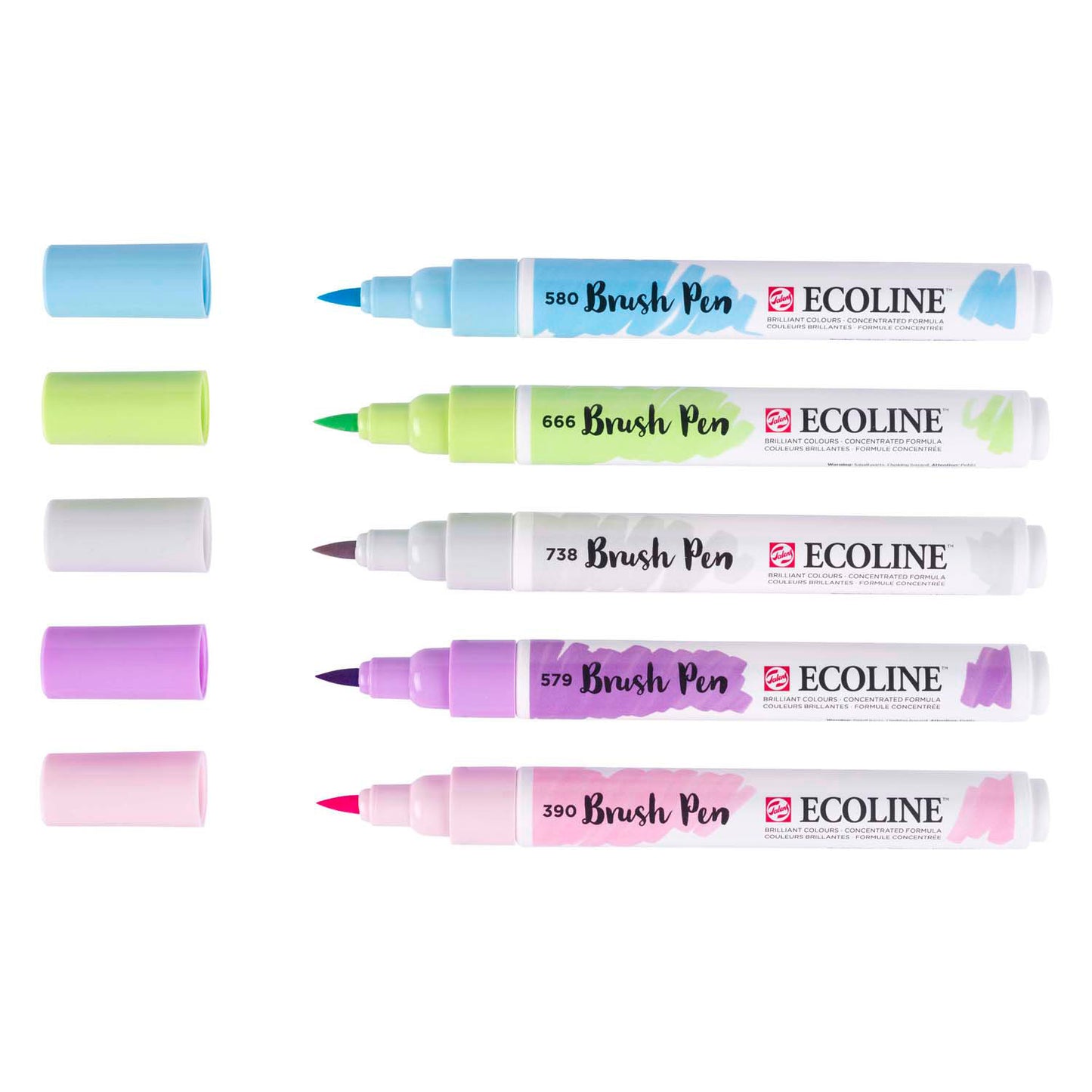 Bruynzeel Brush Pen Set Ecoline Pastel 5 pièces