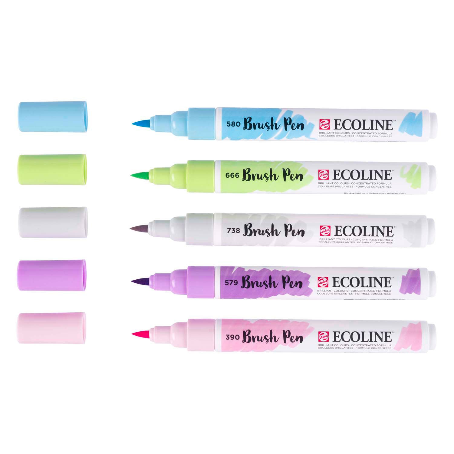 Bruynzeel Brush Pen Set Ecoline Pastel 5 pièces