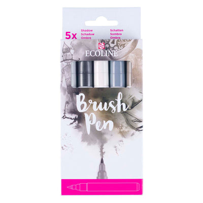 Bruynzeel – ensemble de stylos pinceaux ecoline, ombre, 5 couleurs