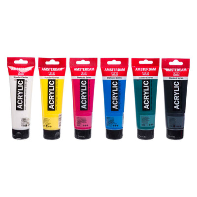 Bruynzeel Amsterdam série standard ensemble éducatif de peinture acrylique 120 ml, 6 pcs.