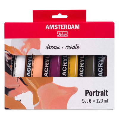 Bruynzeel Amsterdam série standard peinture acrylique portrait set 120ml, 6 pcs.