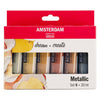 Bruynzeel amsterdam série standard peinture acrylique métallisée set 20 ml, 6 pcs.