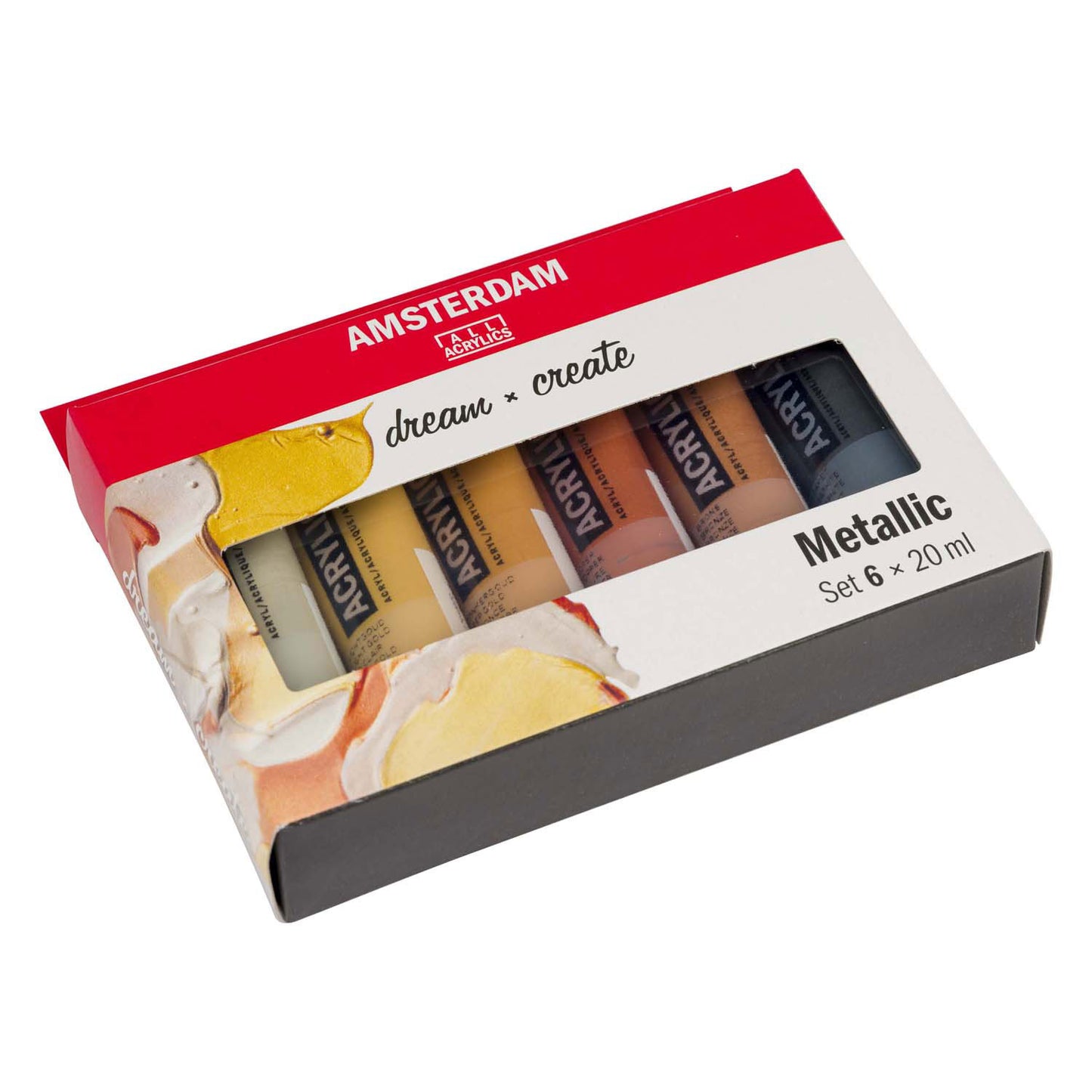 Bruynzeel amsterdam série standard peinture acrylique métallisée set 20 ml, 6 pcs.