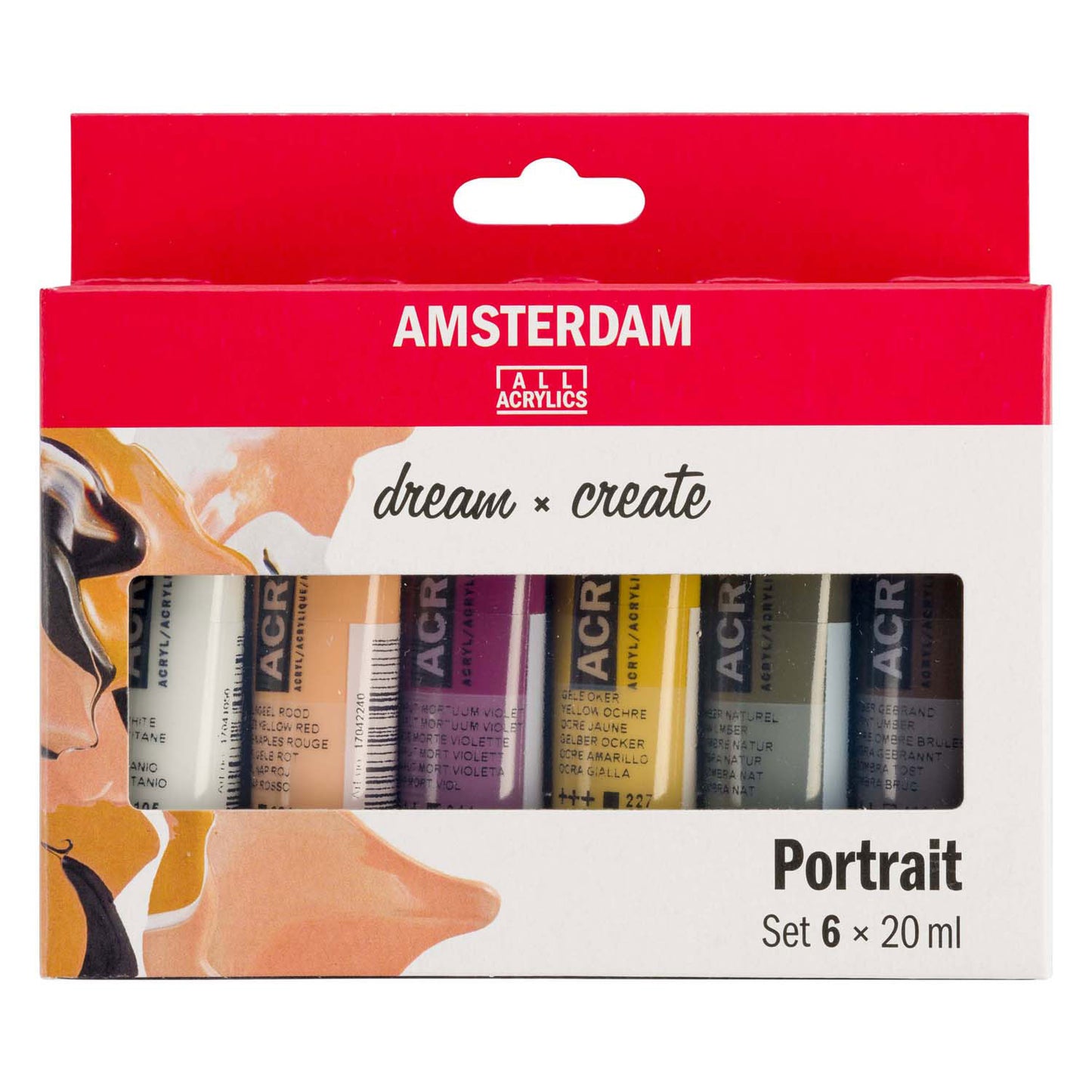 Bruynzeel Amsterdam série standard peinture acrylique portrait set 20ml, 6 pcs.
