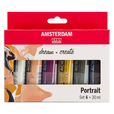 Bruynzeel Amsterdam série standard peinture acrylique portrait set 20ml, 6 pcs.