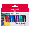 Bruynzeel Amsterdam série standard peinture acrylique ensemble métallique coloré 20 ml, 6 pcs.